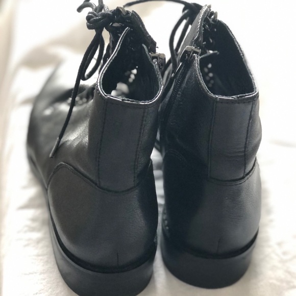 Wittner Jordan Black Laced Ankle Boots Size 37 - Picture 4 of 8